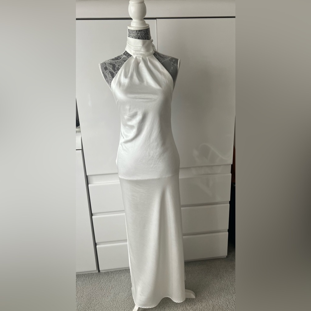 Significant other white halter neck dress